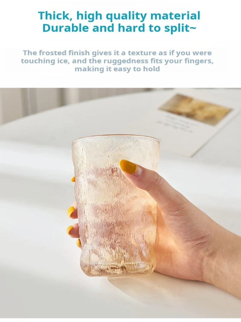 Бытовая стеклянная прозрачная кофейная чашка highvalue с узором ледника