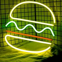 neon sign hamburger shaped open wall hanging led neon lighting lamps usb switch party restaurant shop kawaii room decor
