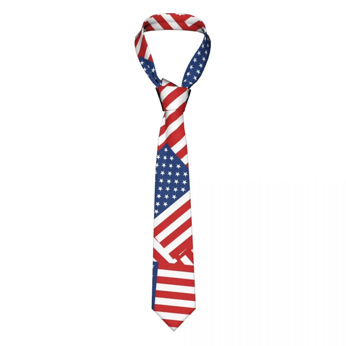 

USA Flag Tie American Flags Print Men Pattern Neck Ties Accessories Blouse Party 8CM Cravat