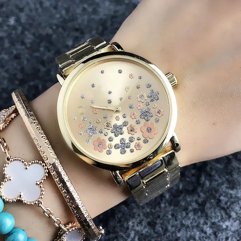 Brand Wrist Watches Women Girl Ladies Crystal Style Quartz Casual Steel Metal Band Clock m51