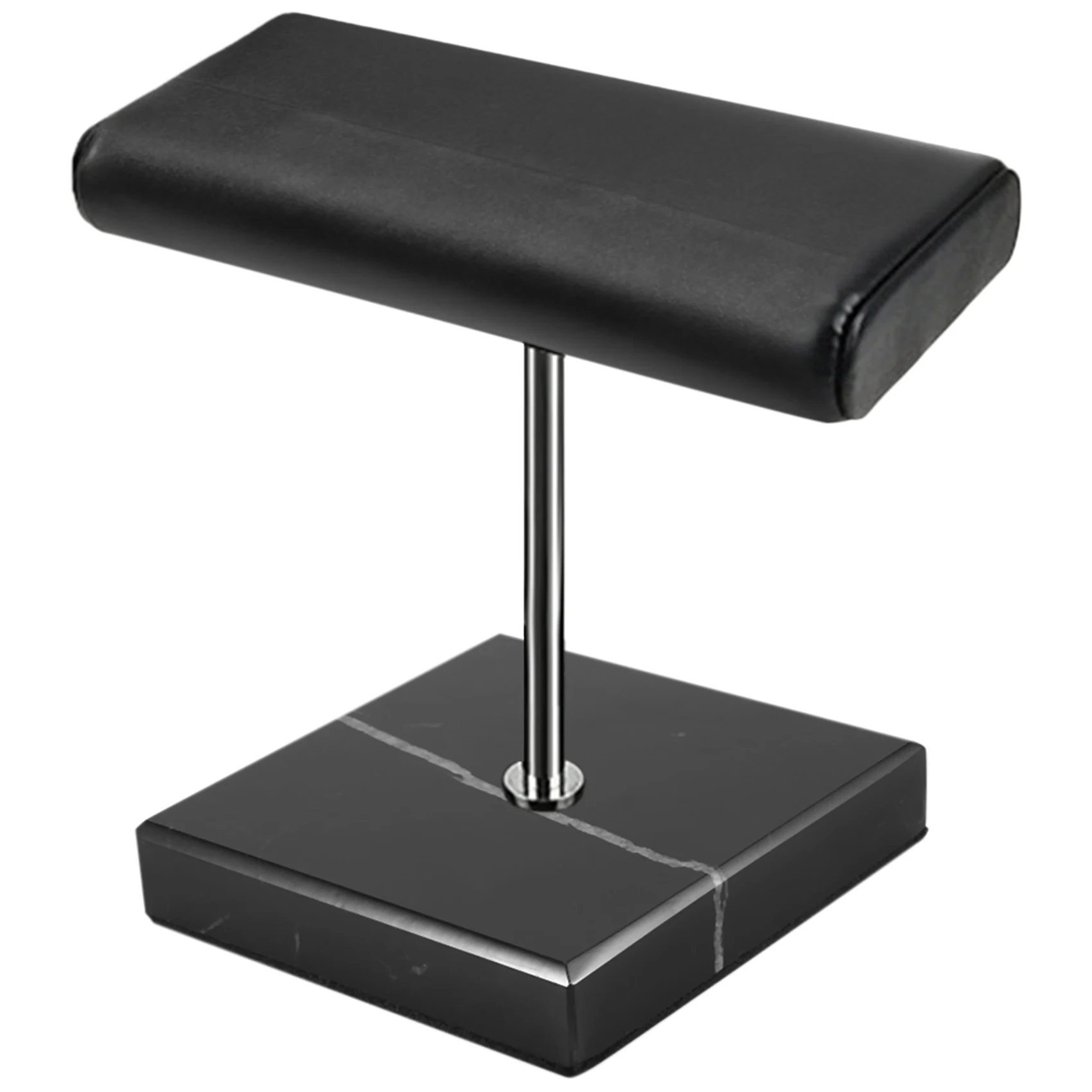 Черная мраморная подставка для часов серебряный цвет металлический стержень