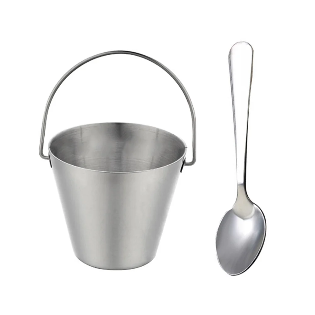 

1 Set Boiled Egg Storage Bucket with Handle Stainless Steel Single Egg Container