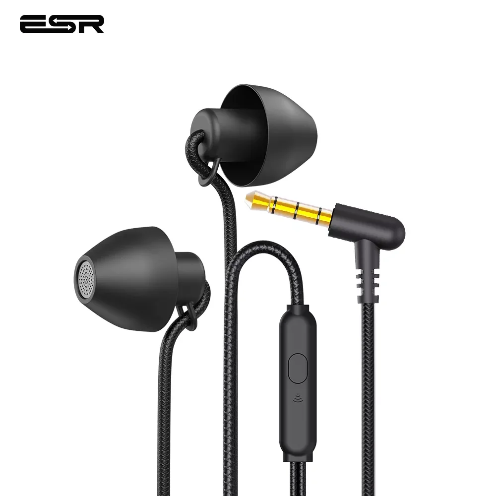 

2023New ESR 3.5mm Jack Earphones Headsets With Built-in Microphone Type-C Port In-Ear Stereo Earbuds Wired Earphone For Universa
