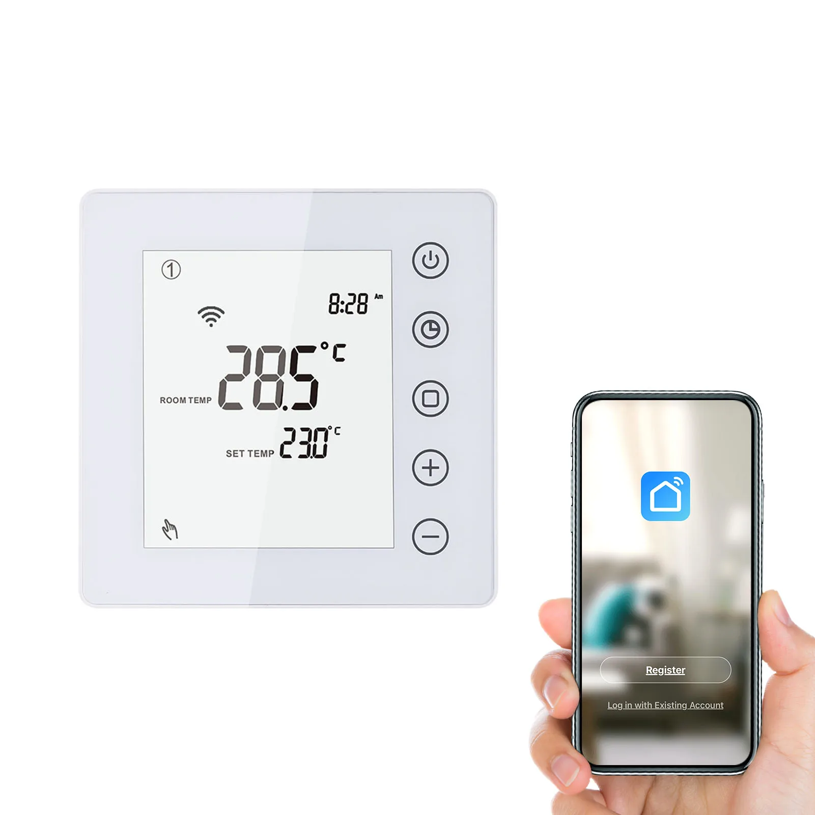 

Умный термостат Google Home с Wi-Fi для комнатного электрического водонагревателя, газового бойлера, подогрева пола, контроллер температуры, антиф...