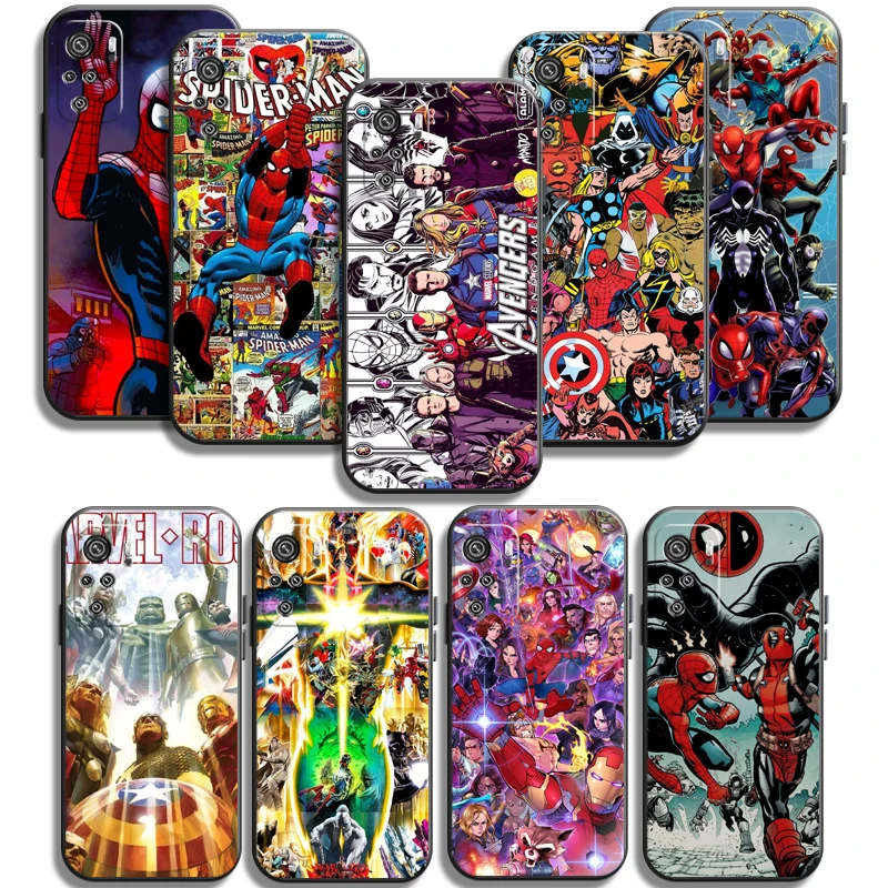 

Marvel Anime America Phone Cases For Xiaomi Redmi Note 10 10 Pro 10S 10 5G Back Cover Soft TPU Coque Funda