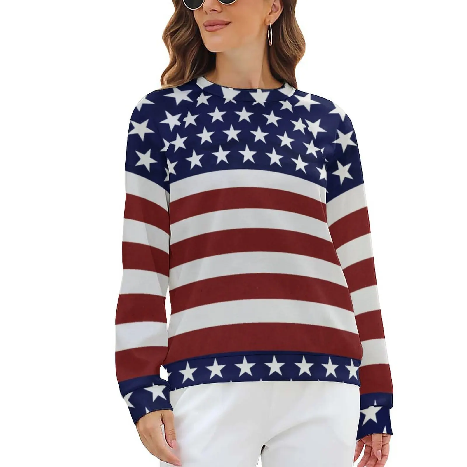 

American Flag USA Hoodies Female Long Sleeve Patriotic July 4th America Pride Retro Casual Hoodie Hip Hop Oversize Sweatshirts