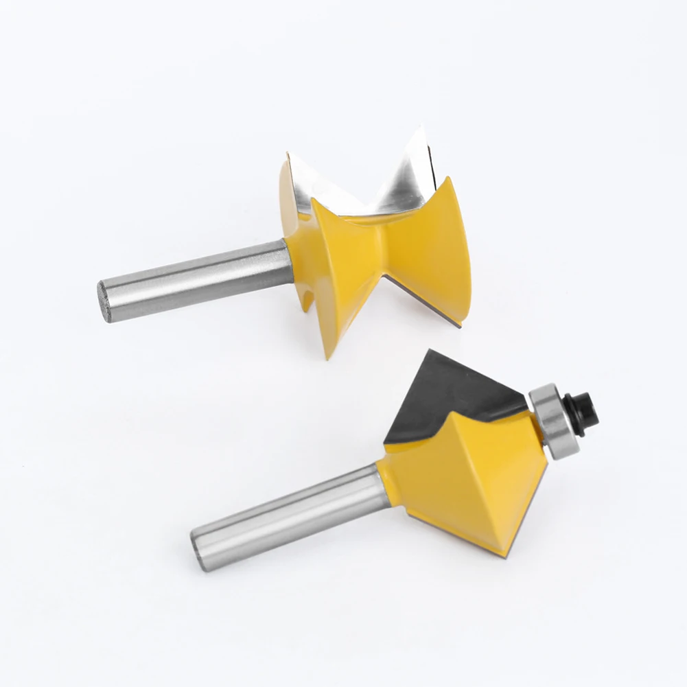 

2Pcs/set 90 Degree V Design Tingue Groove Edge Banding Router Bit Set Groove Chisel Cutter Tool For Woodworking Milling Cutter