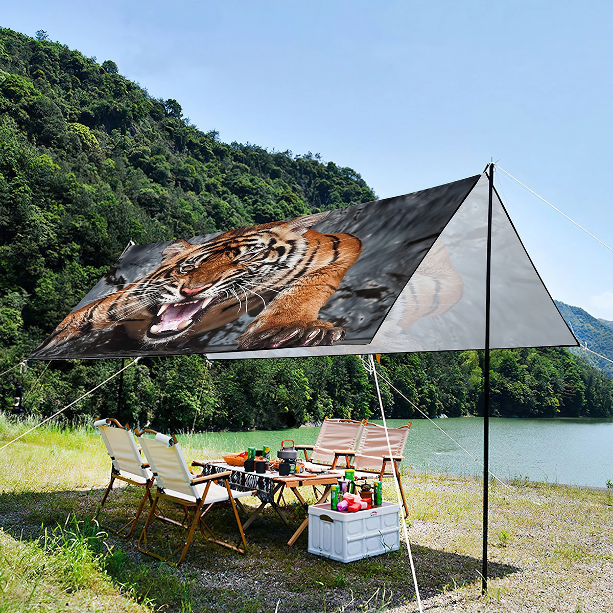 Навес с принтом Beast Tiger водонепроницаемая и устойчивая к ультрафиолетовому