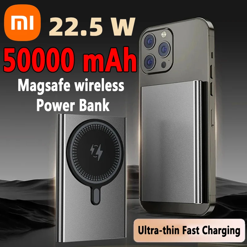Xiaomi Magsafe Power Bank 50000 мАч Стиль карты Ультратонкая быстрая зарядка Мобильная