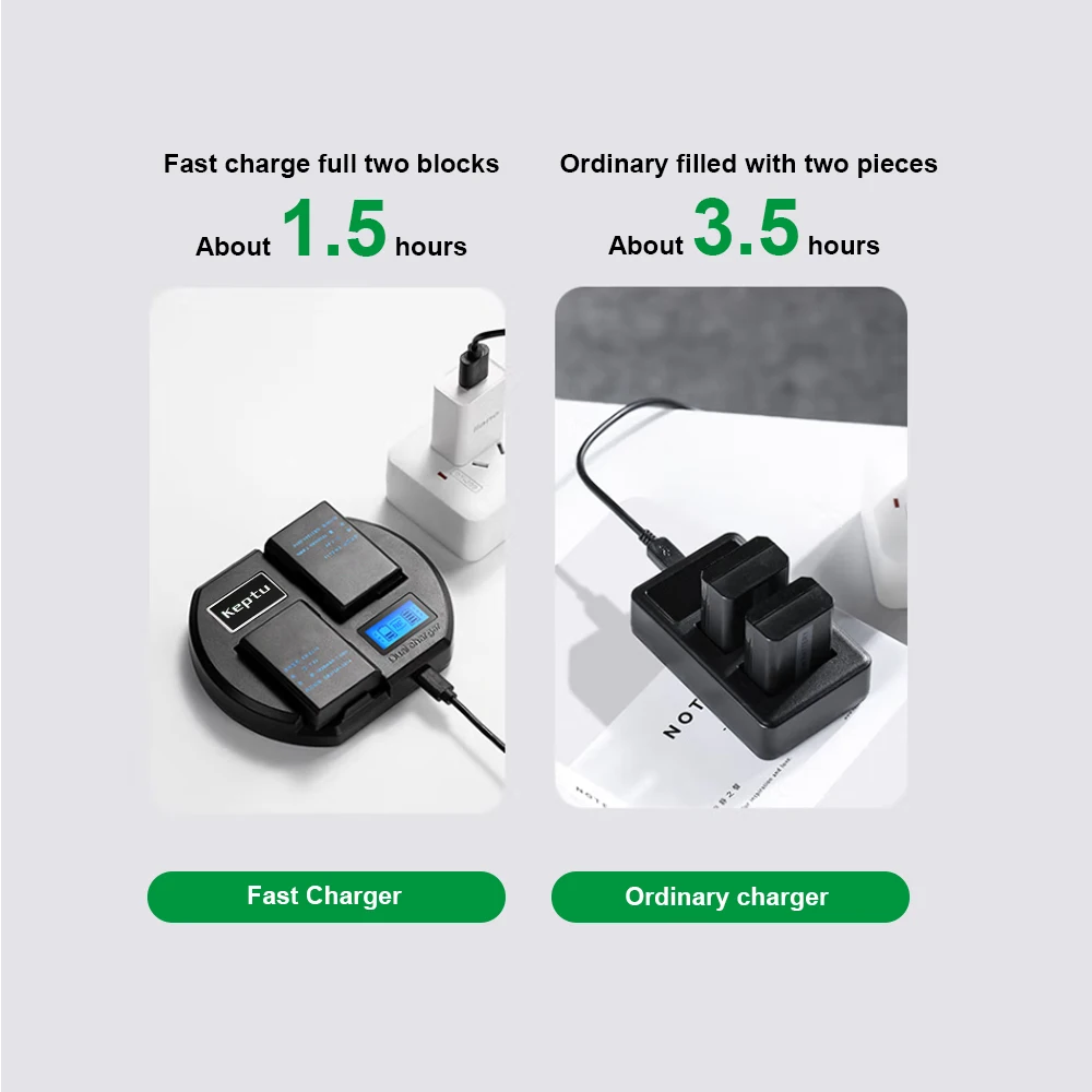 Зарядное устройство для камеры EN-EL14 быстрое зарядное с ЖК-дисплеем Nikon D3200 D3100 D3400