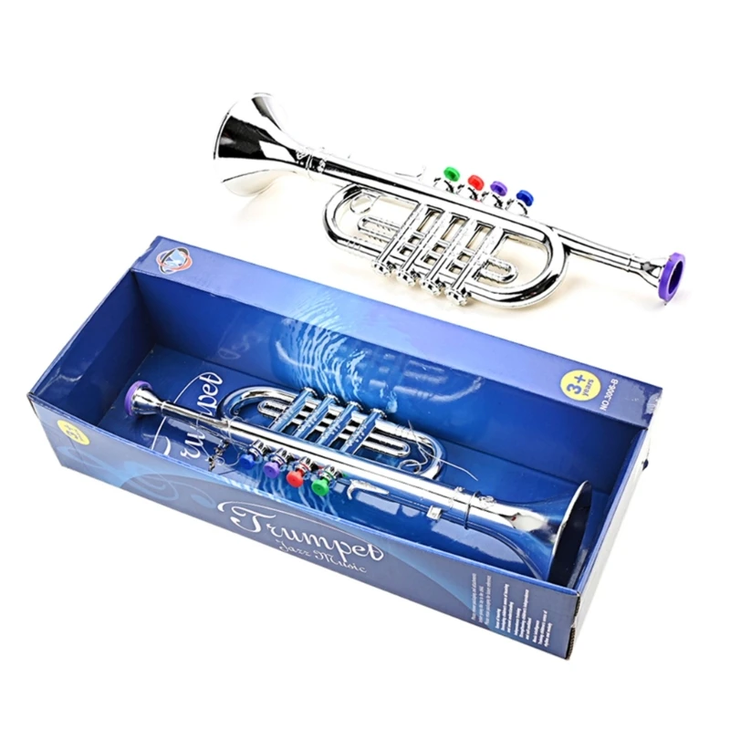 

Kids Music Trumpet Shape Toy Early Education Toy Silver Color Kids Music Toy Musical Instruments for Kids Trumpet