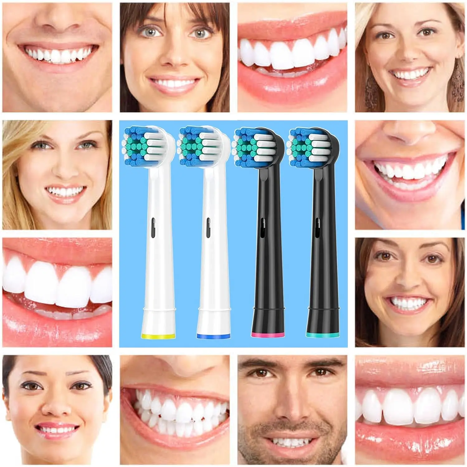 Сменные насадки для электрической зубной щетки Oral B черные/белые