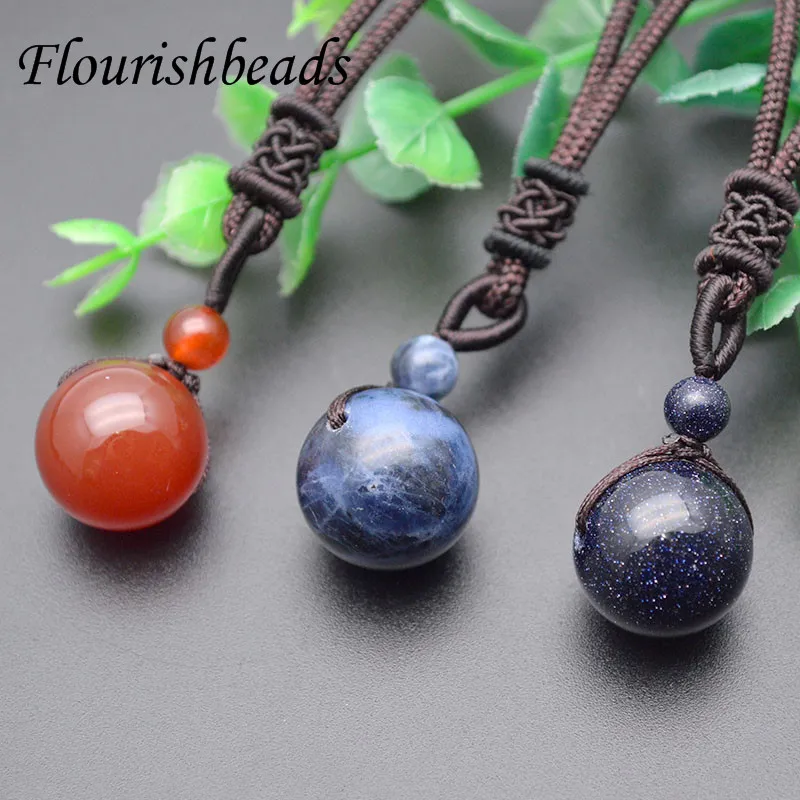 Ожерелье с подвеской из натурального черного обсидиана 10 шт./лот 16 мм | Ожерелья