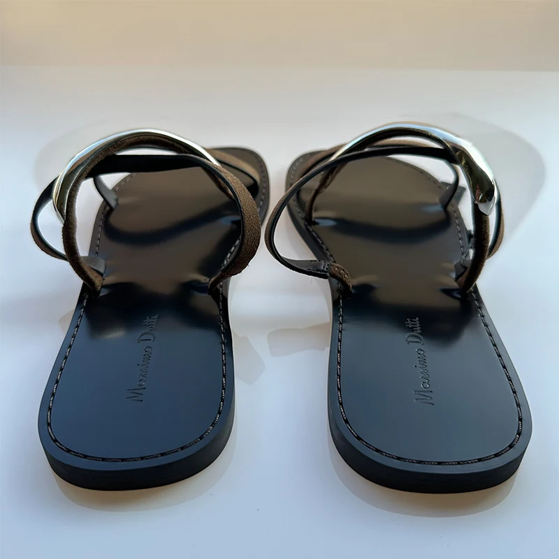Сандалии Mrxmus Dutit женские Новинка лета 2024 Простые ретро сандалии в римском стиле с