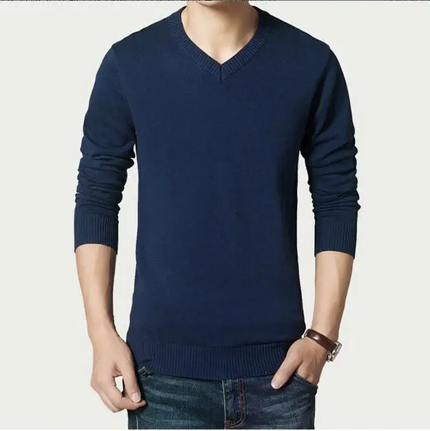 

2023HOT ZNG 2019New Style Autumn Fashion Brand Casual Sweaters V-Neck Fit Knitting Mens Sweaters Pullovers Men Clothes