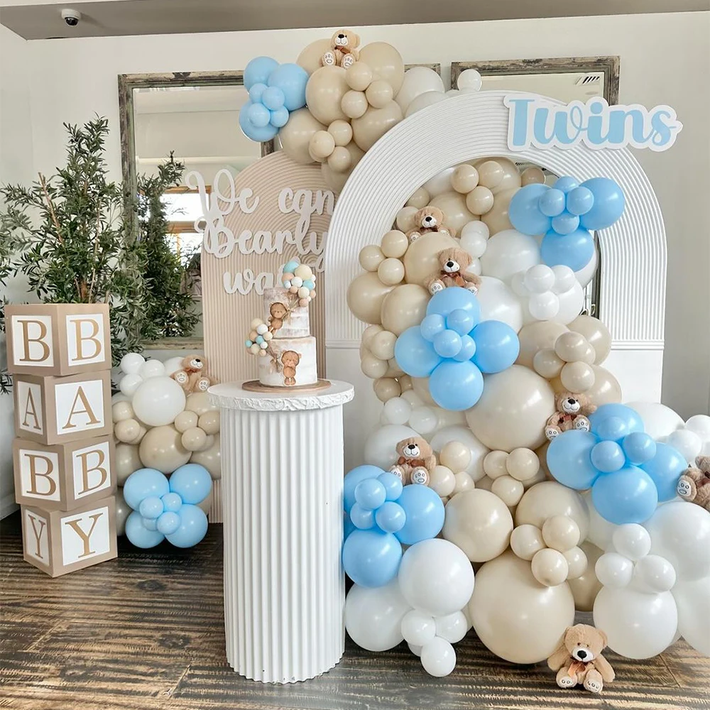 Синий И Коричневый Набор Воздушных Шаров сделай Сам 115 Шт. Белый Макарон Песок