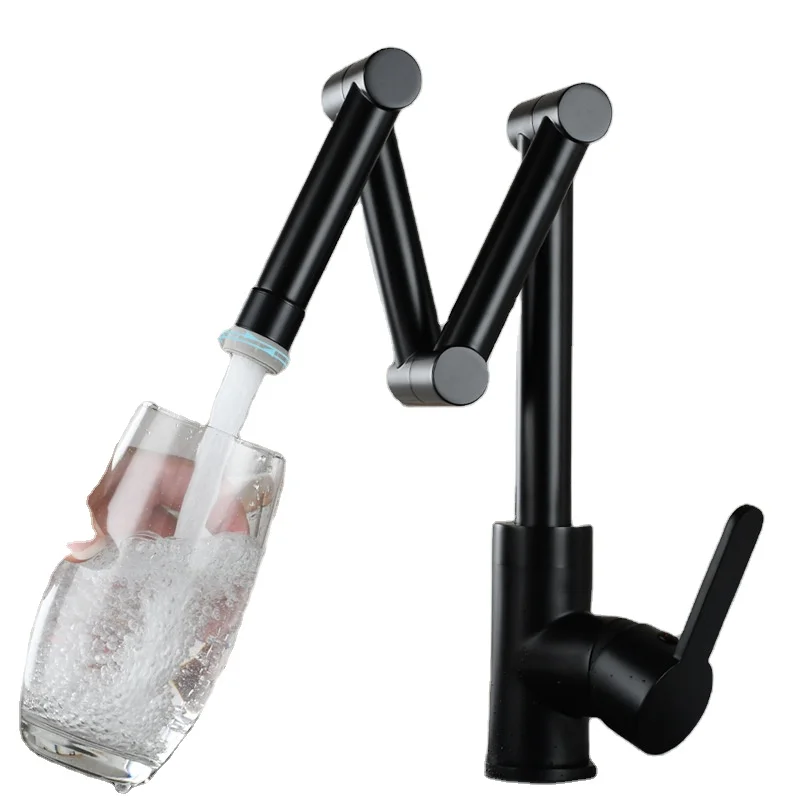 2021 китайский матовый латунный выдвижной складной тянущийся кухонный смеситель с креплением на бортике, вращающийся кухонный смеситель с одной ручкой, смеситель