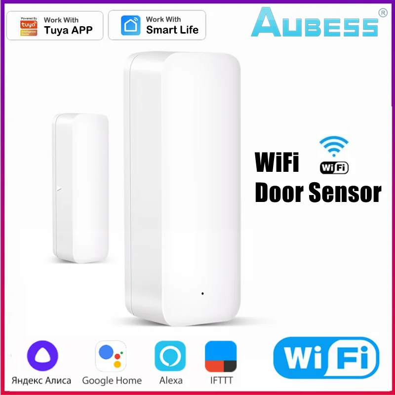 

Aubess Tuya WiFi Door Sensor Door Smart Open/Closed Detectors Wifi Window Sensor Work With Alice Google Home Smart Life APP
