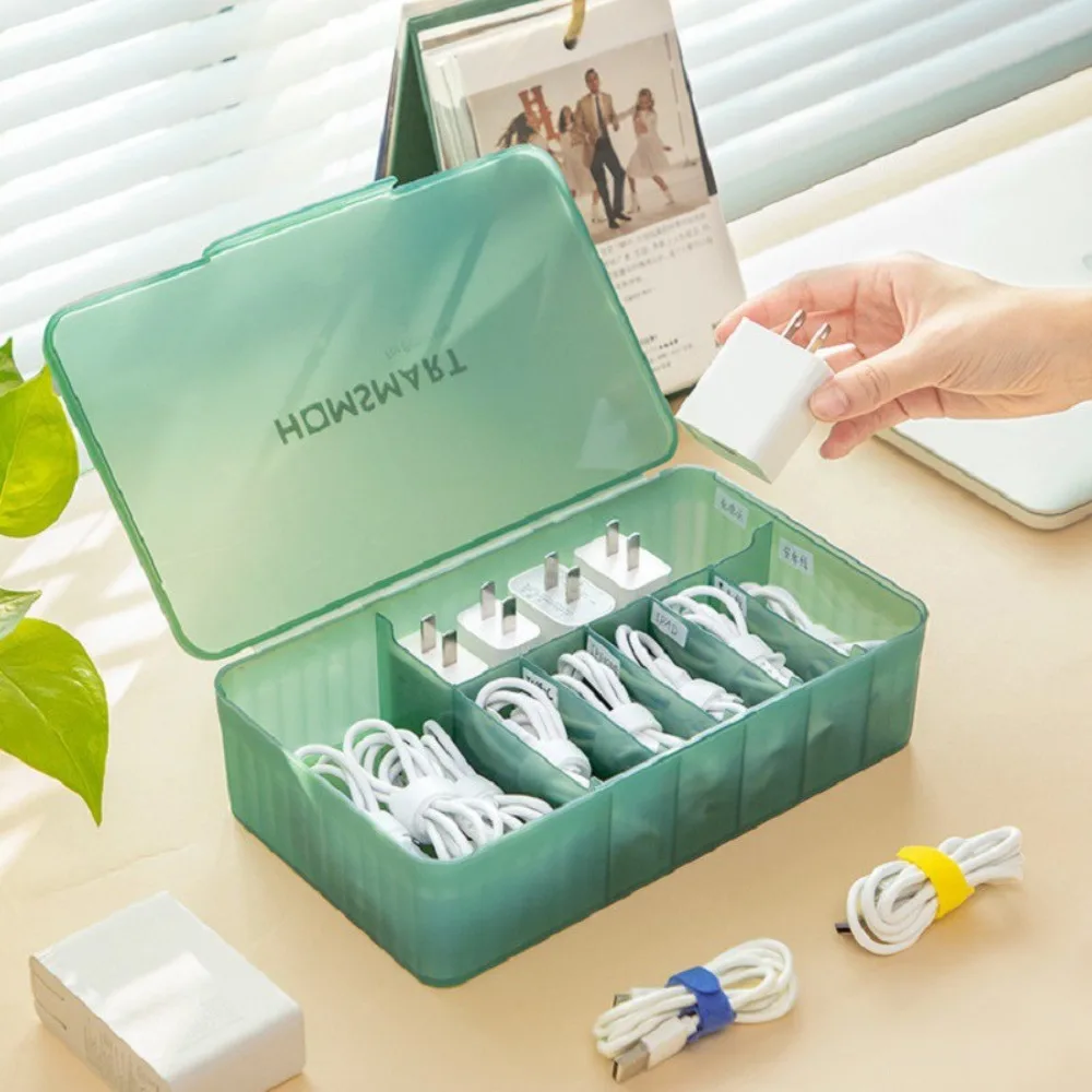 

Cable Storage Box Plastic Data Line Storage Container Cable Collect Box Dustproof Power Cable Storage Box Wire Cable Organizer