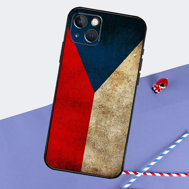 Чехол для телефона с флагом Чешской Республики iPhone 16 Pro Max 11 13 14 15 12 Mini XR Plus 16e Задняя