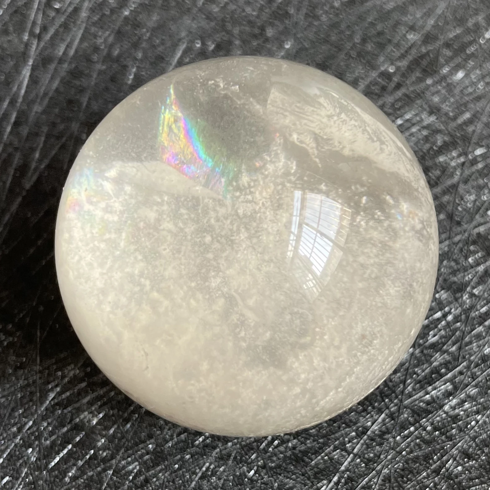 97 г натуральный камень прозрачный кварцевый хрустальный шар радужная зеленая