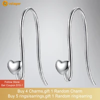 volayer 925 sterling silver earrings heart earrings for women female fashion jewelry making gift free shipping