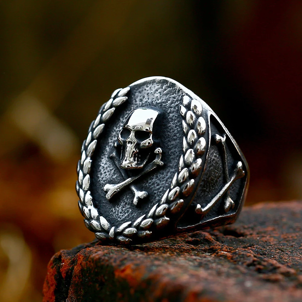 New 316L Stainless Steel Skull Ring for Men Boys Fashion Gothic Biker Rings Punk Hip Hop Band Jewelry Gifts Free Shipping