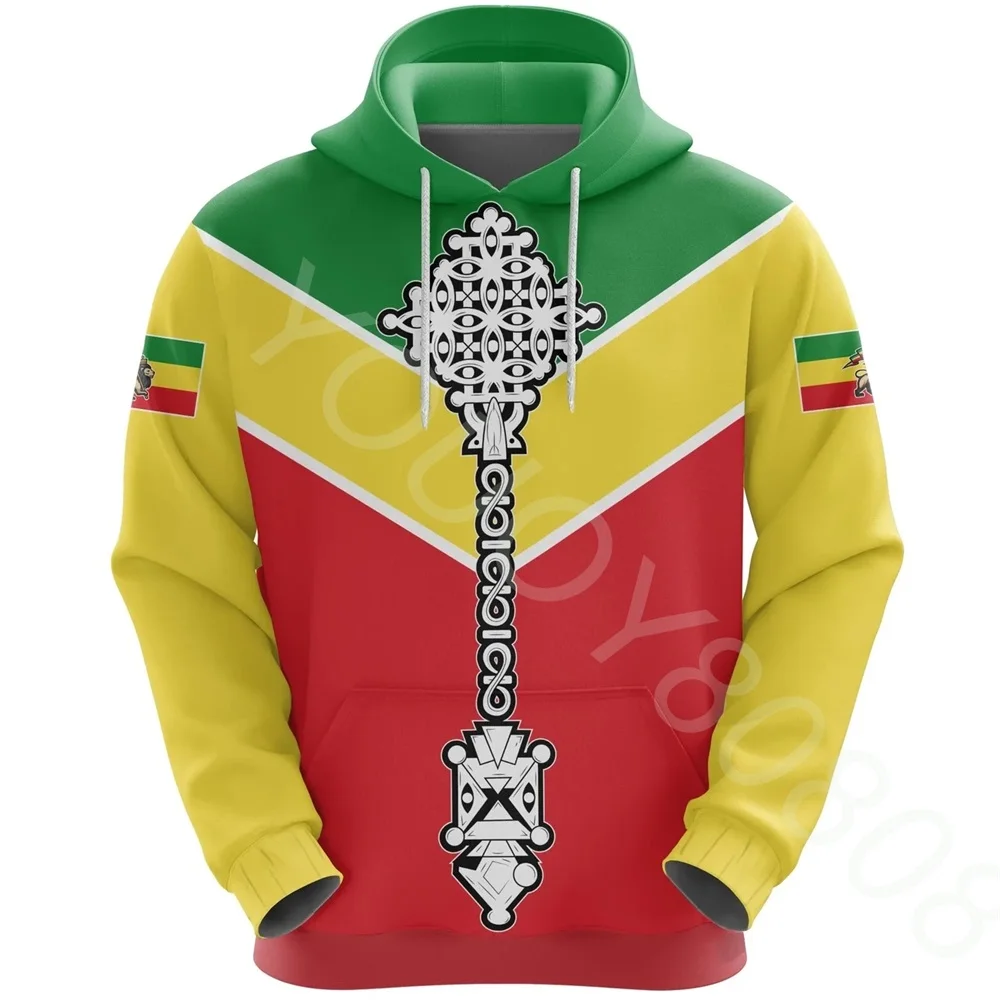 

African region clothing national flag 3D printing Ethiopia Rising Coptic Cross Lion jumper casual street hoodie new sweater