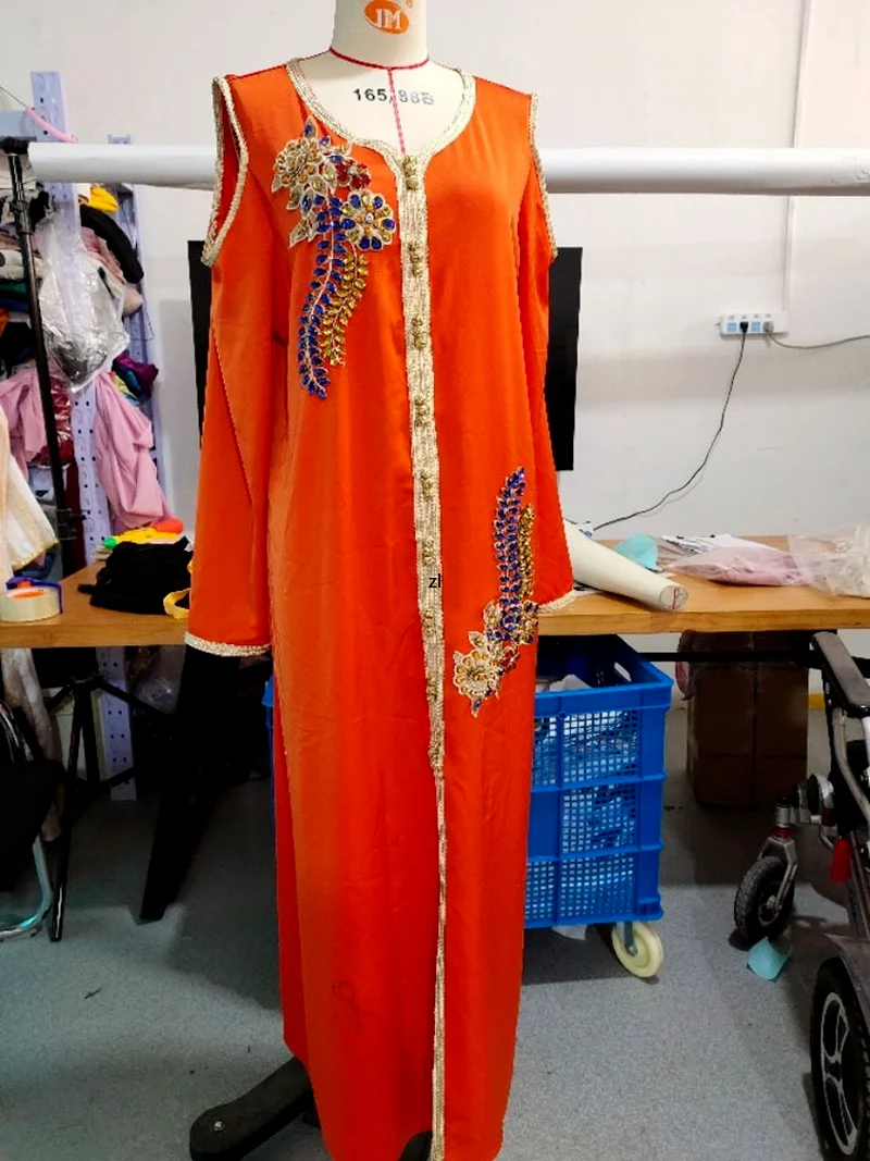 Ramadan Dubai Abaya Kaftan Muslim Women Maxi Dress Islam Clothing Eid Mubarak Party Dresses Caftan Marocain Abayas Robe Femme