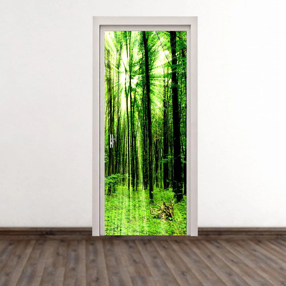

2 Pcs Stickers Bedroom Wall Stickers Beach Self-Adhesive Paper Decoration 3D Creative Door Stickers Living Room Stickers