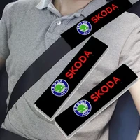2pcs car seat belt cover auto gordel for skodas logo rapid yeti greenline octavia comic kodiak gt a5 a7 fabia superb accessories