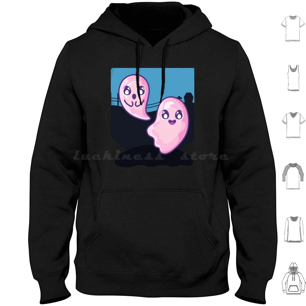 

Cute Spooky Ghosts Hoodie cotton Long Sleeve Ghost Spooky Cute Halloween Ghosts Funny Kawaii Scary Horror Spirit