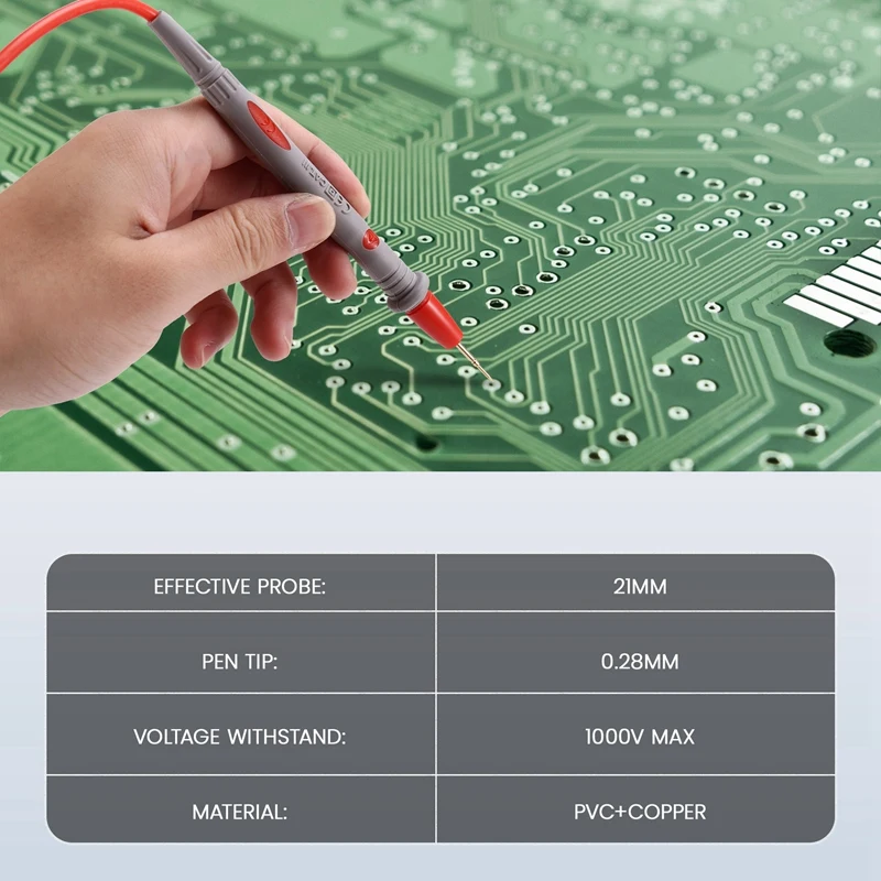 Тестер-зонд ручка-мультиметр силиконовые измерительные провода 20 А 1000 В сменные