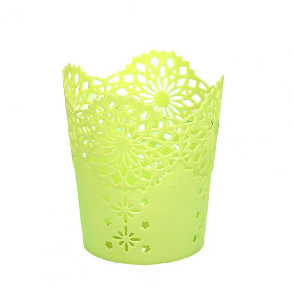 

Wastebasket Desktop Plastic Space-saving Hollow Large Capacity Pen Container for Desktop Design for Desktop