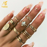 9pcs opal ring set womens rings 2022 trend korean jewelry for women 2021 luxury brands gift for girlfriend egirl jewelry y2k