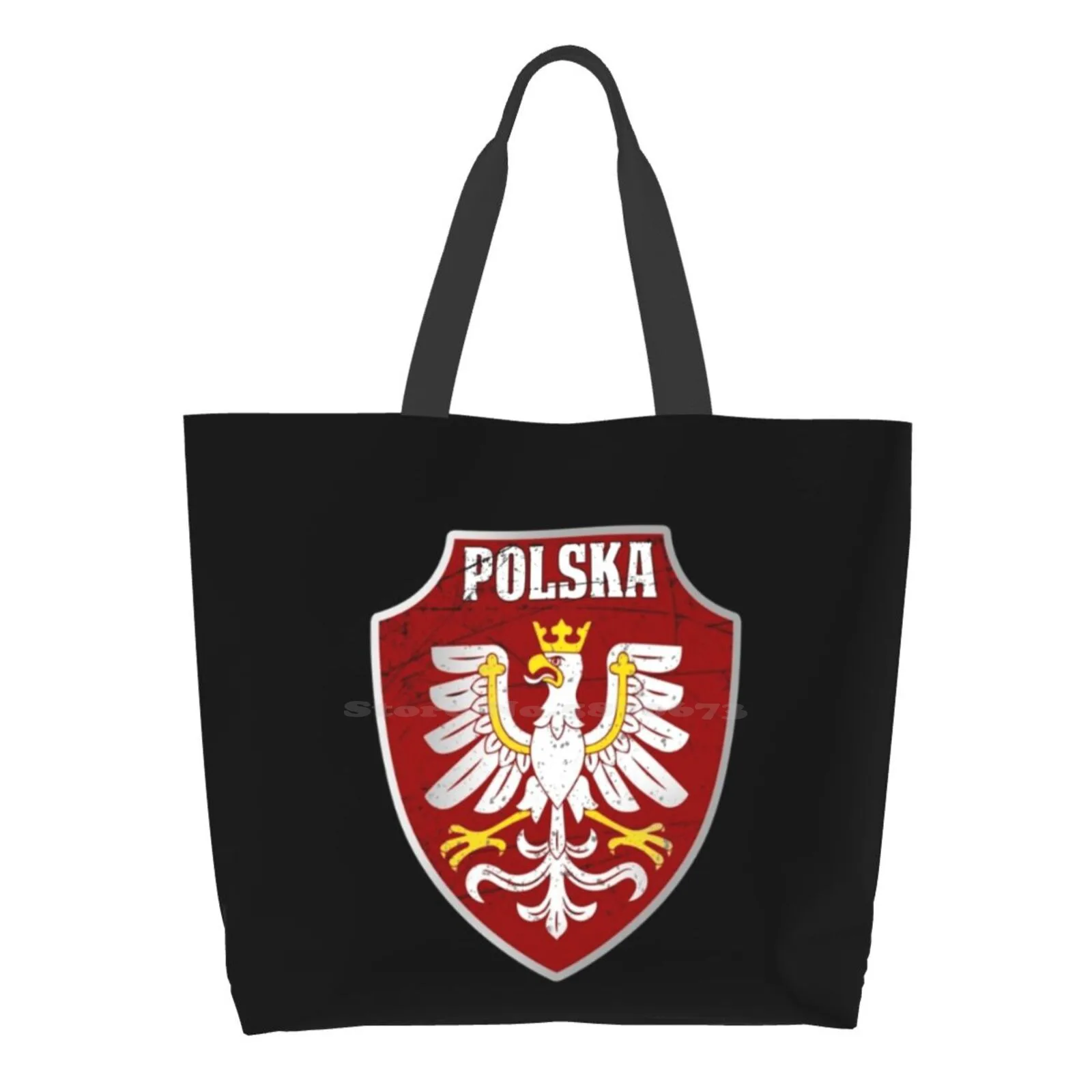 

Сумка для покупок Polska Складная многоразовая, винтажная ретро-сумка с логотипом орла, польская Экипировка, большой размер