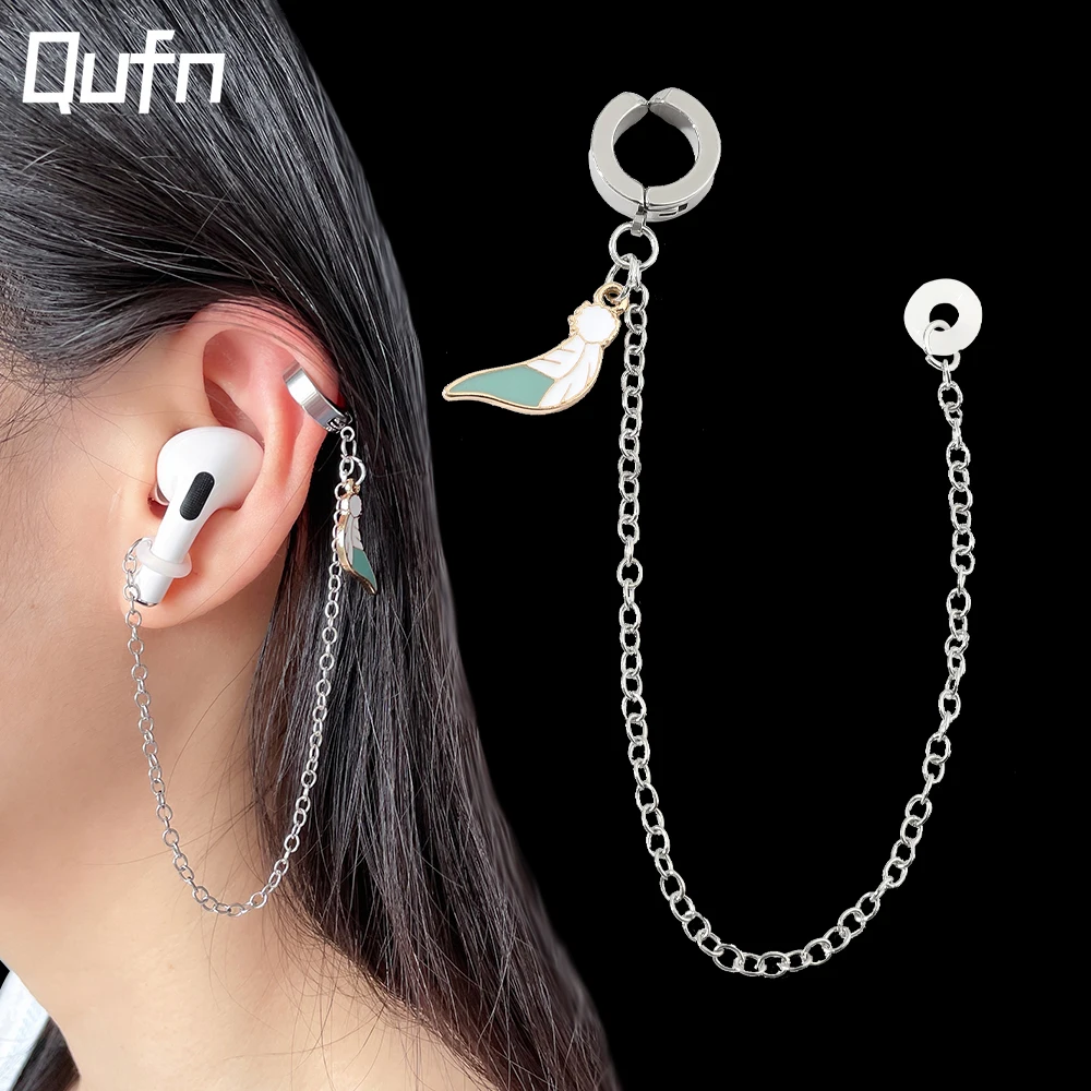 

Hot Game Genshin Impact Barbatos Venti Ear Clip Anime Jewelry Accessories Headphone Clip Earrings Cosplay Costume Props