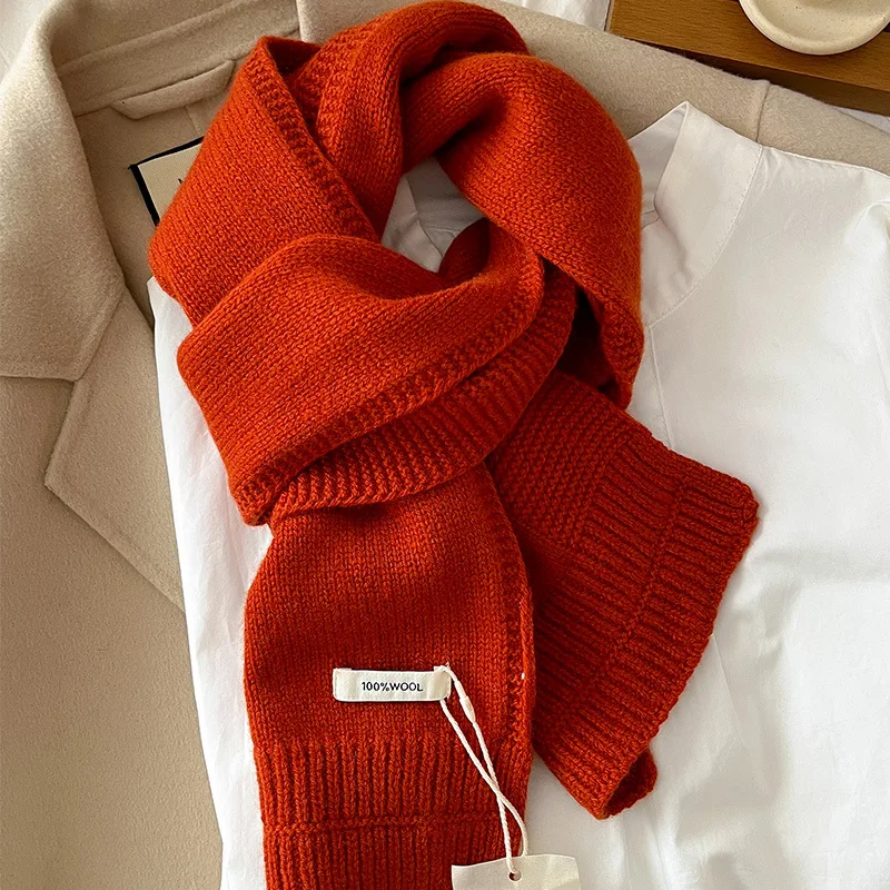 Шарф из 100% шерсти женский утолщенный кашемировый зимний шарф со шрамами модные