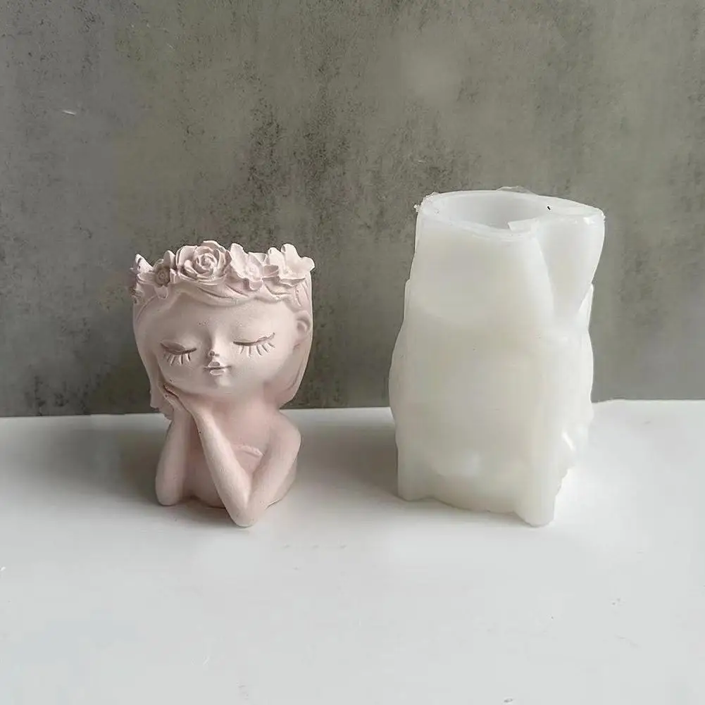 

Sleeping Girl Irregularity Mold Flower Pot Silicone Resin Mold Pot Plaster Cement Molds DIY Pot Handmade Mold Concrete Succ K8Y2