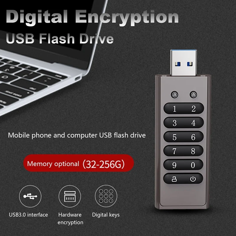 

USB Flash Drive Digital Encryption Drive Memory Stick Hardware Encryption USB3.0 U Disk Privacy Protection
