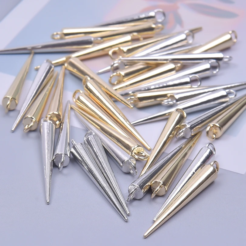 

30pcs 2 Colors Circular Cone Awl Charms Pendant For Jewelry Making DIY Earrings Handmade Craft Women Men Punk Rivet Pendant Gift