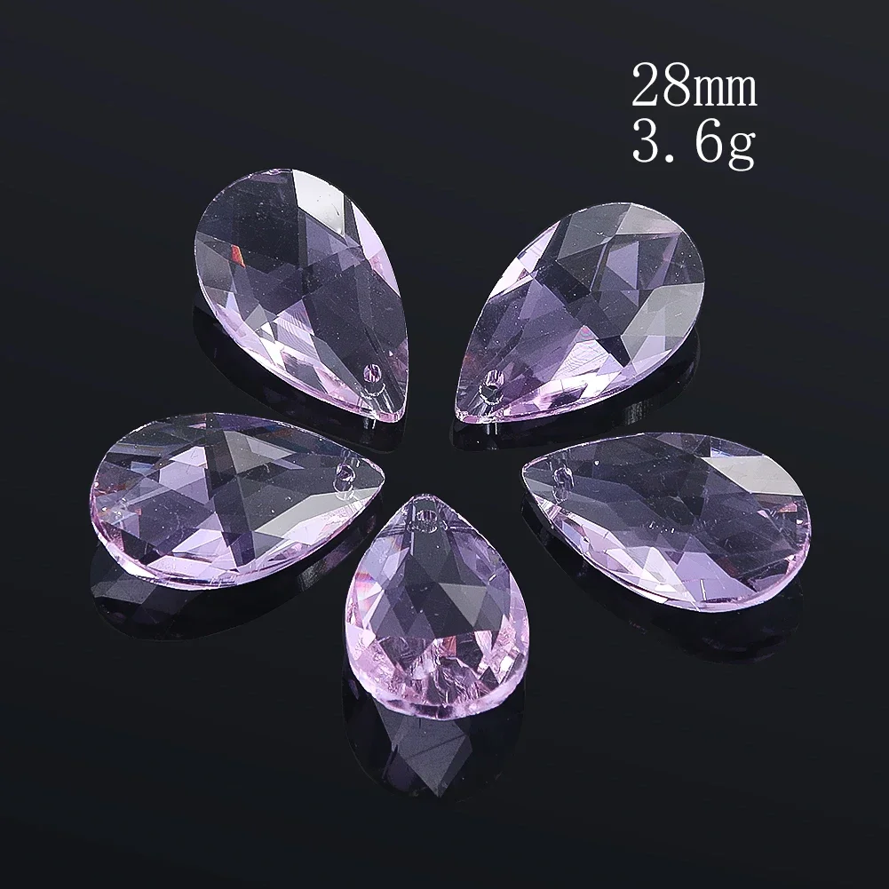 5 шт. 28 мм граненая Призма фиолетовая фотография капли воды стеклянная