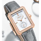 Часы швейцарские NESUN N8109 женские кварцевые, роскошные брендовые японские ультратонкие водонепроницаемые Модные с бриллиантами и кожаным ремешком, 8 мм