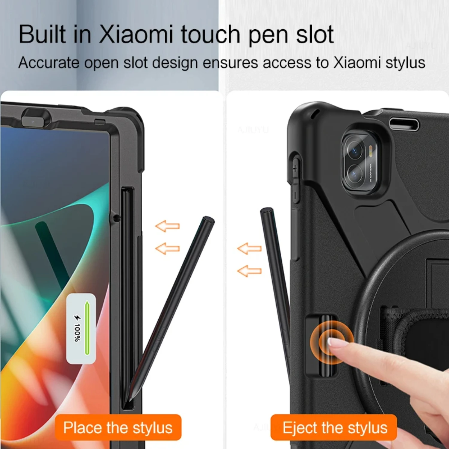 Силиконовый противоударный чехол для планшета Mi Pad 5/5 Pro с держателем карандашей