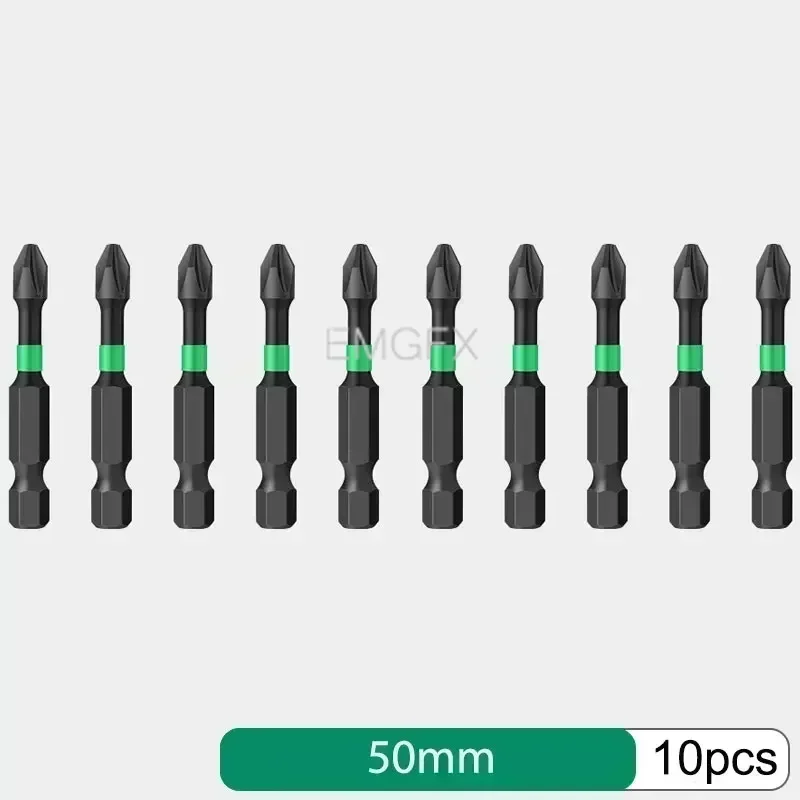 

PH2 10 шт. набор прецизионных отверток Phillips с шестигранным хвостовиком, набор бит для дрели с одной головкой, магнитные профессиональные рабочие инструменты 25/50 мм