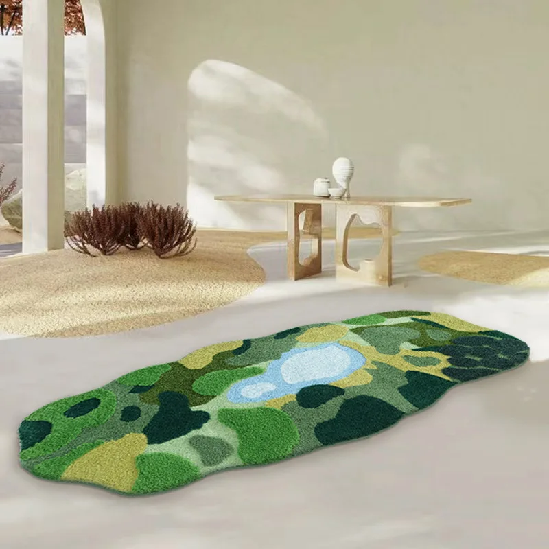 Зеленый лес озеро диван ворсовый ковер домашний Длинный мягкий для спальни