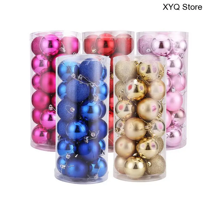 

24Pcs/pack Wedding Decoration Christmas Tree Ornaments Multicolor Christmas Ball 3/4cm Plastic Gift Ball for Xmas Holiday