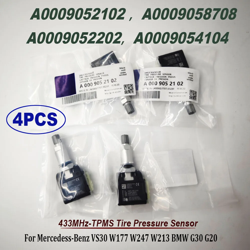 

4 шт. A0009052102 433 МГц TPMS датчик давления в шинах для Mercedess-Benzz W177 A0009054104 A0009058708 A0009052202 0009052102