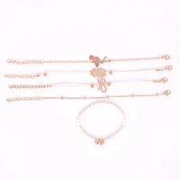 accessorieshand woven crystal bead set bracelet flamingo beaded bow bracelet