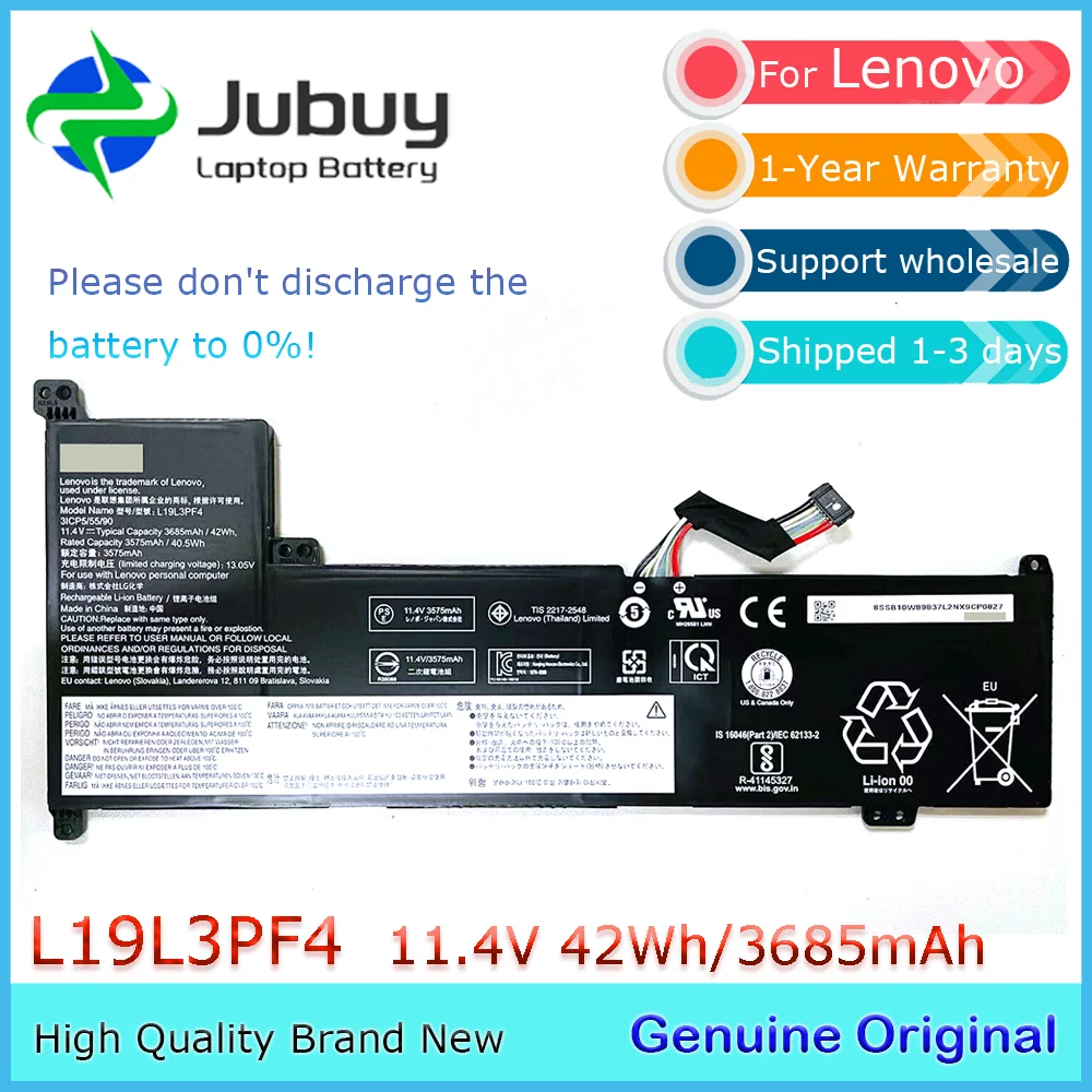 L19L3PF4 11 4 В 42 Втч оригинальный аккумулятор для ноутбука Lenovo Ideapad 3-17IML05 3-17ADA05 V17-IIL